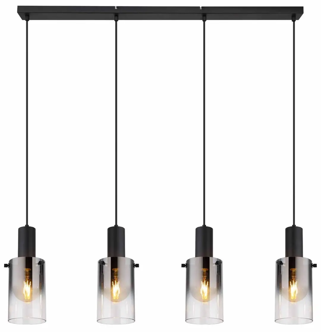 Globo Florentina Hanglamp - 4 Lichtpunten - Zwart - Ø13cm