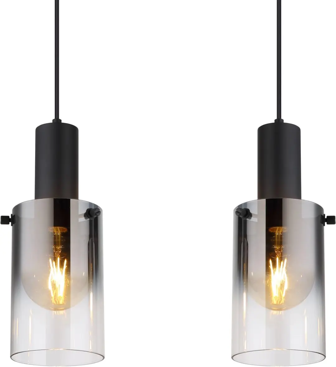 Globo Florentina Hanglamp - 4 Lichtpunten - Zwart - Ø13cm