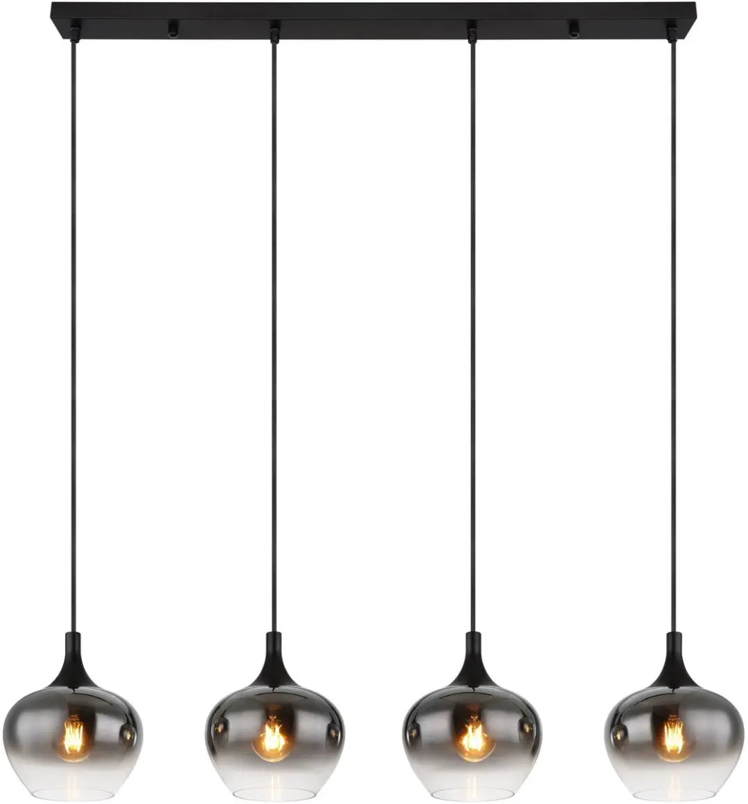 Globo Maxy Hanglamp E27 - 4 Lichtpunten - Zwart - afbeelding 6 van 6