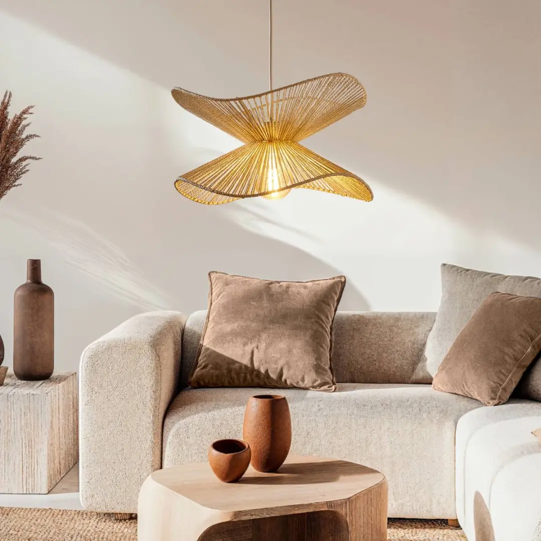 Lindby Hanglamp Papier 1 Licht E27 Beige