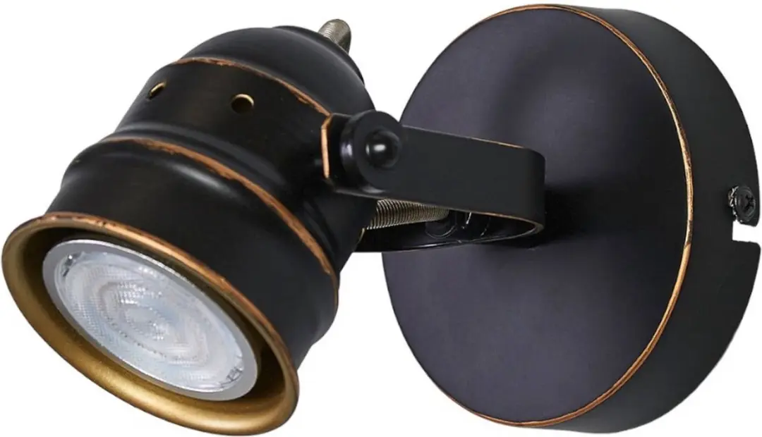 Lindby Wandlamp Metaal GU10 10W - Zwart/Goud