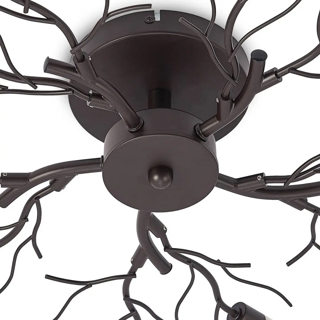 Lindby Plafondlamp 10xG9 68cm - Donkerbruin/Rijp