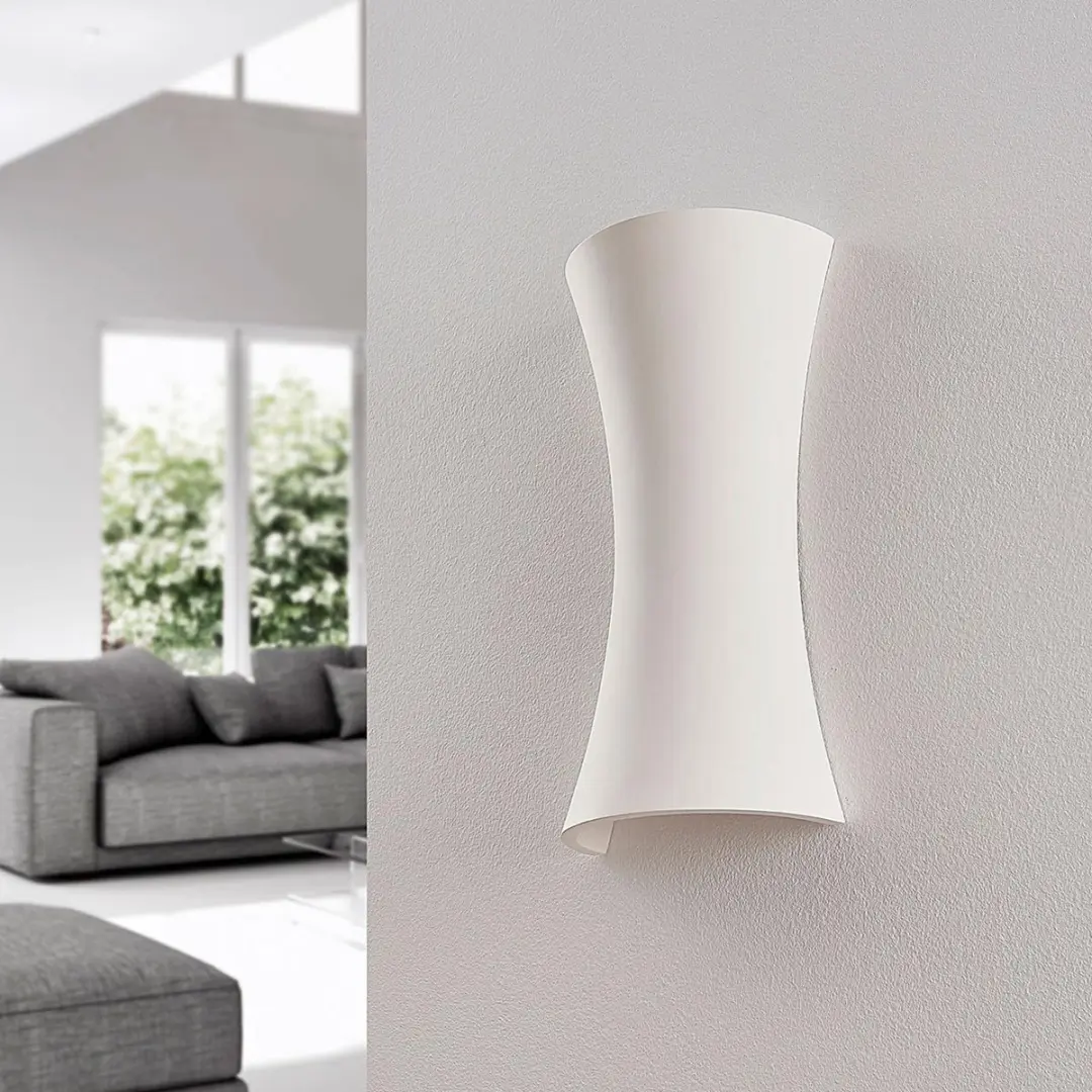 Lindby Wandlamp 2 Lichtpunten Gips Metaal E14 Wit