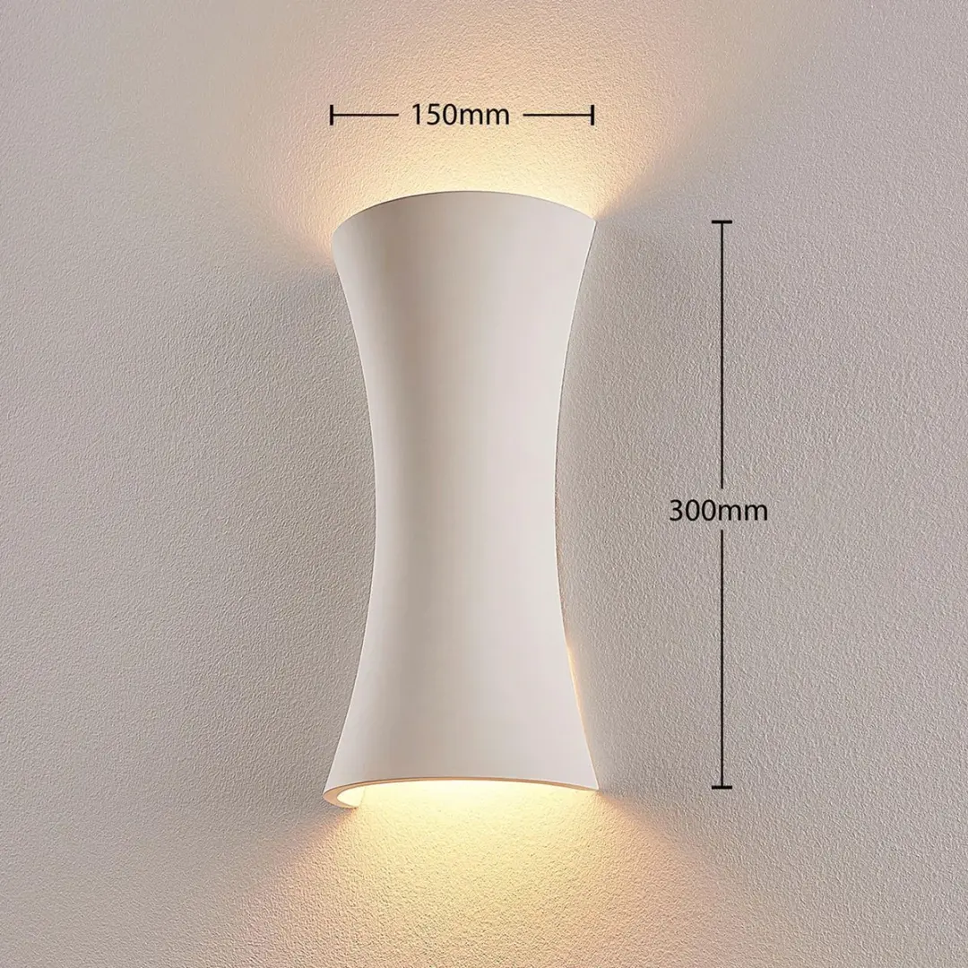 Lindby Wandlamp 2 Lichtpunten Gips Metaal E14 Wit