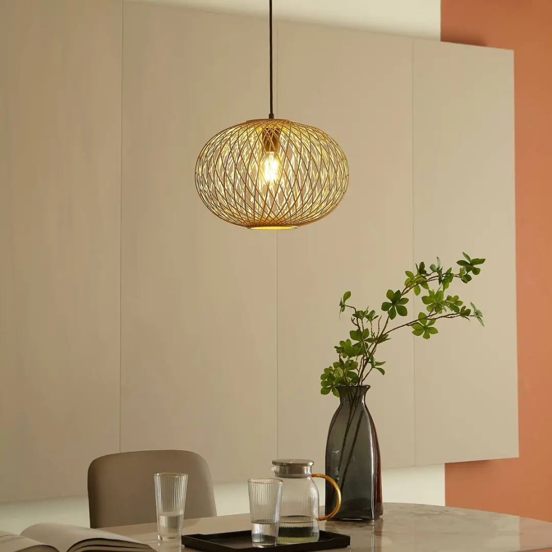 Lindby Hanglamp Bamboe Zwart