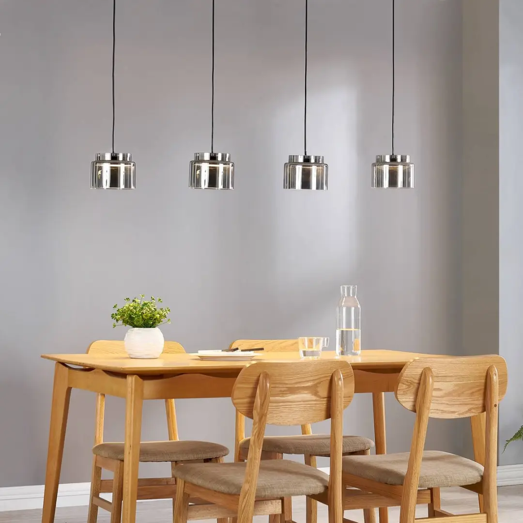 Lucande Hanglamp 4-Lichts GX53 - Rookgrijs/Chroom