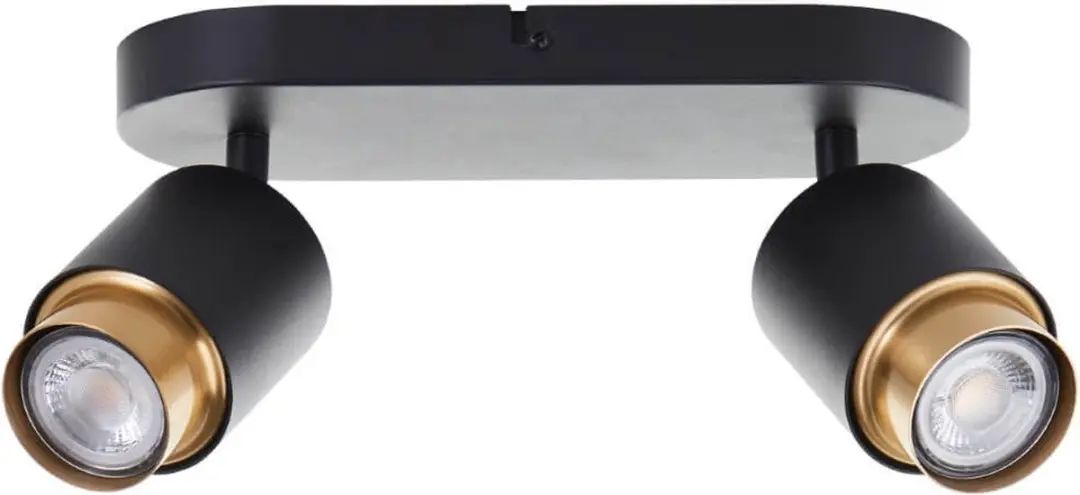 Brilliant Covelo Plafondspot GU10 2x5W - 3000K - Zwart/Goud