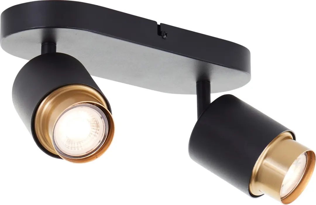 Brilliant Covelo Plafondspot GU10 2x5W - 3000K - Zwart/Goud
