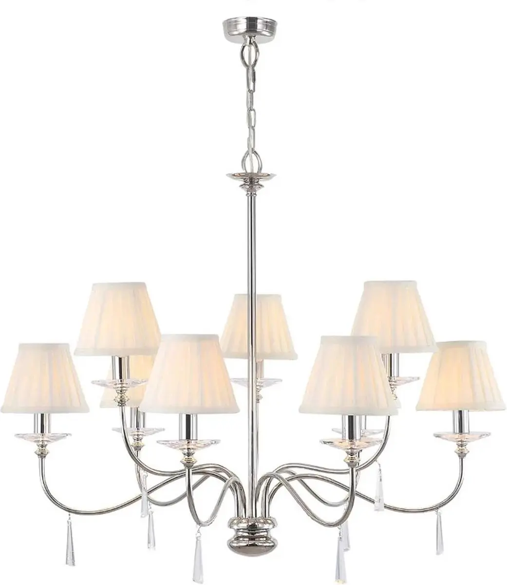 Elstead LED Kroonluchter 9x E14 60W - Polished Nickel - afbeelding 6 van 6