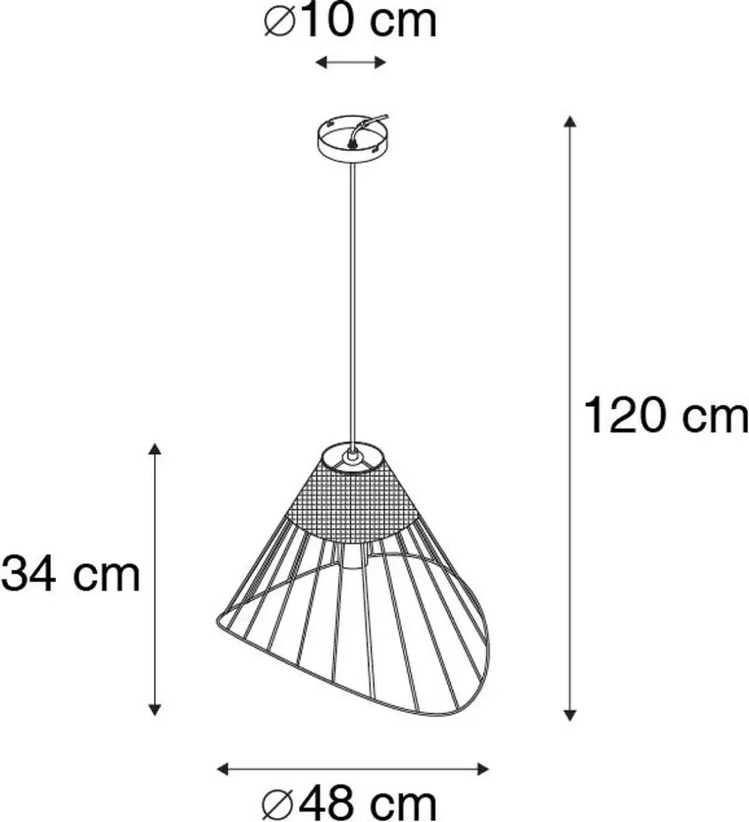 Paul Neuhaus Treccia Hanglamp - 1 Lichtpunt Ø48cm - Zwart