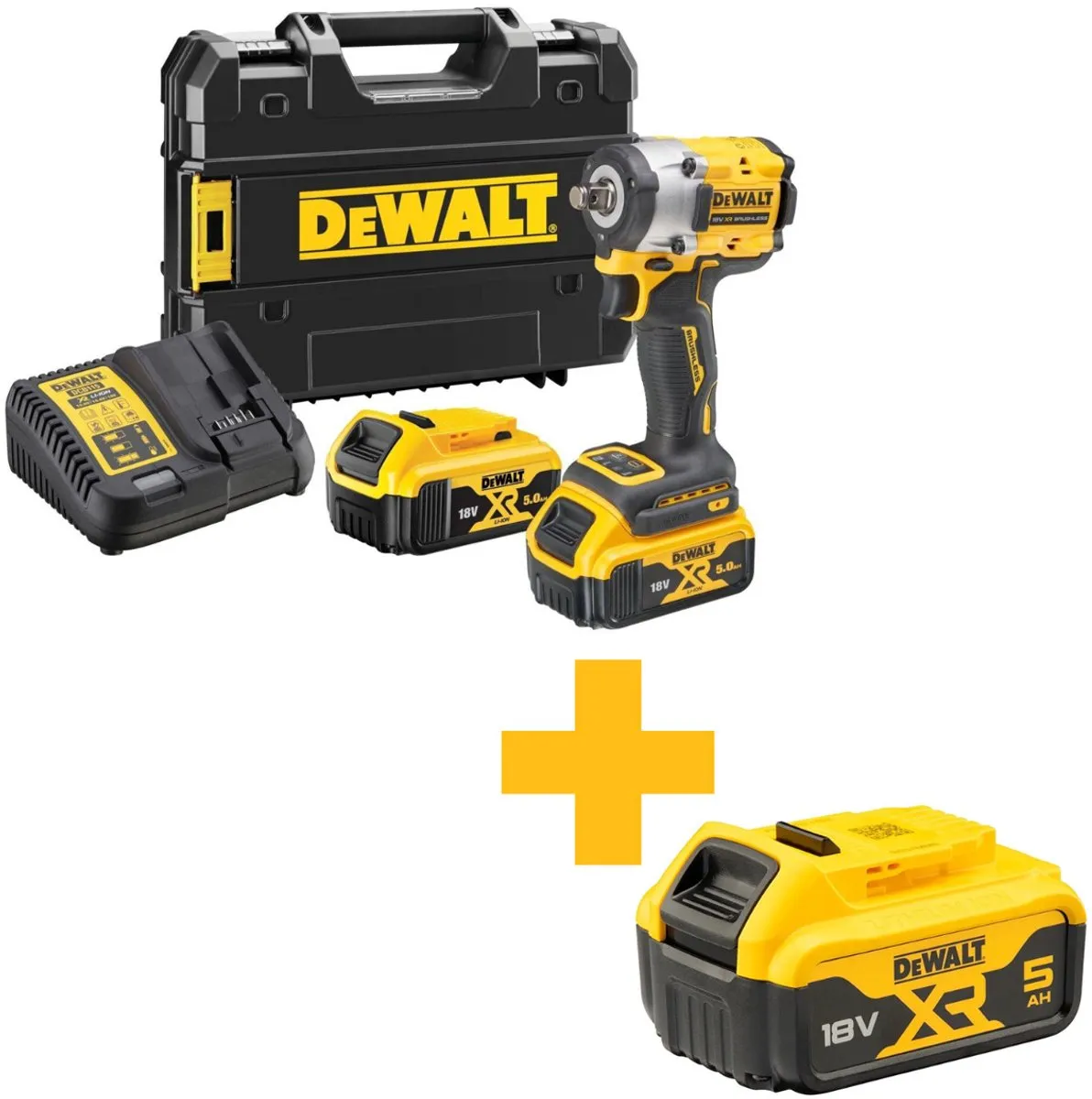 DeWalt DCF921P2T Accu Slagmoersleutel 18V XR - 2x 5.0Ah