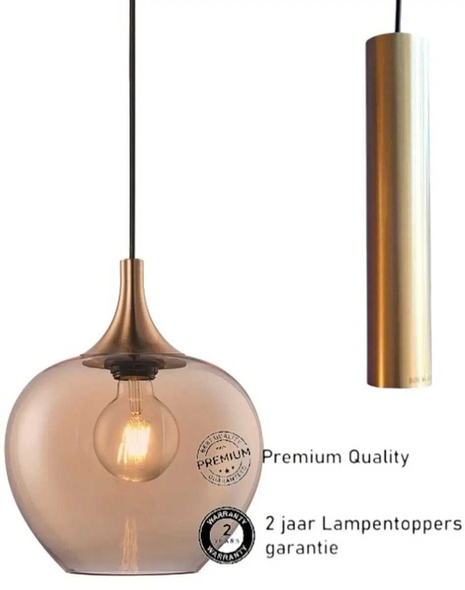 Freelight Fresu Hanglamp Glas Ø19cm - Brons/Goud/Zwart