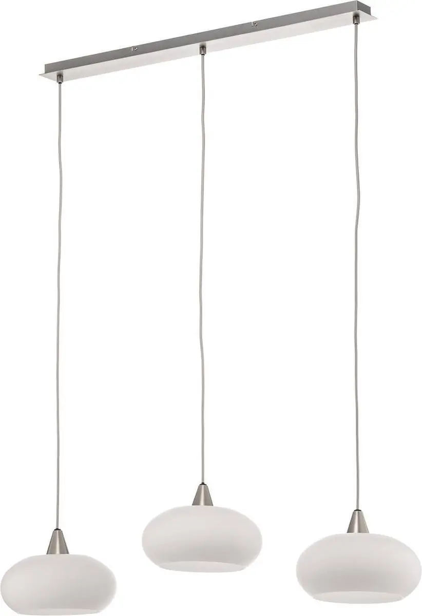 Lucande Hanglamp 3-lichts Glas Staal