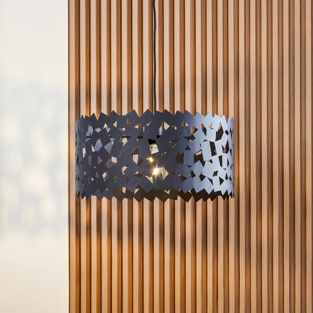 Lucande Hanglamp 1 Licht E27 - Ø45cm - Zwart