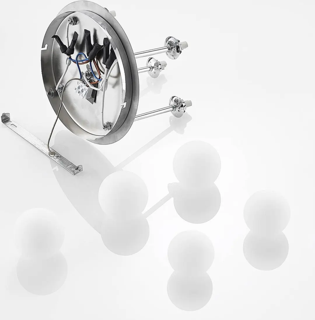 Lindby Plafondlamp 5-Lichts G9 - 27cm - Chroom/Wit