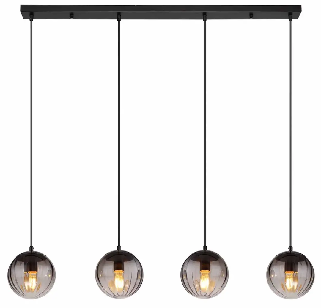 Globo Dallerta Hanglamp 4xE27 - Zwart - Ø17cm