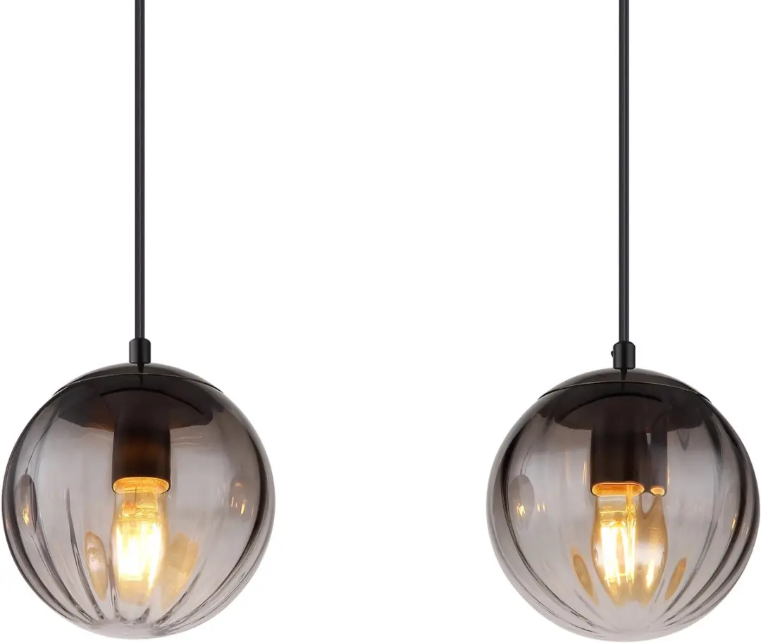 Globo Dallerta Hanglamp 4xE27 - Zwart - Ø17cm - afbeelding 6 van 6