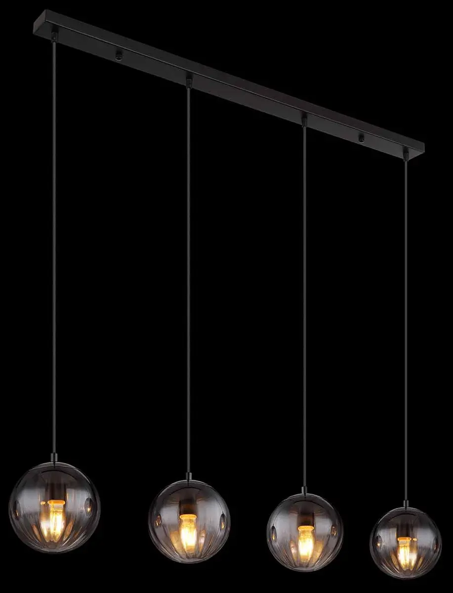 Globo Dallerta Hanglamp 4xE27 - Zwart - Ø17cm