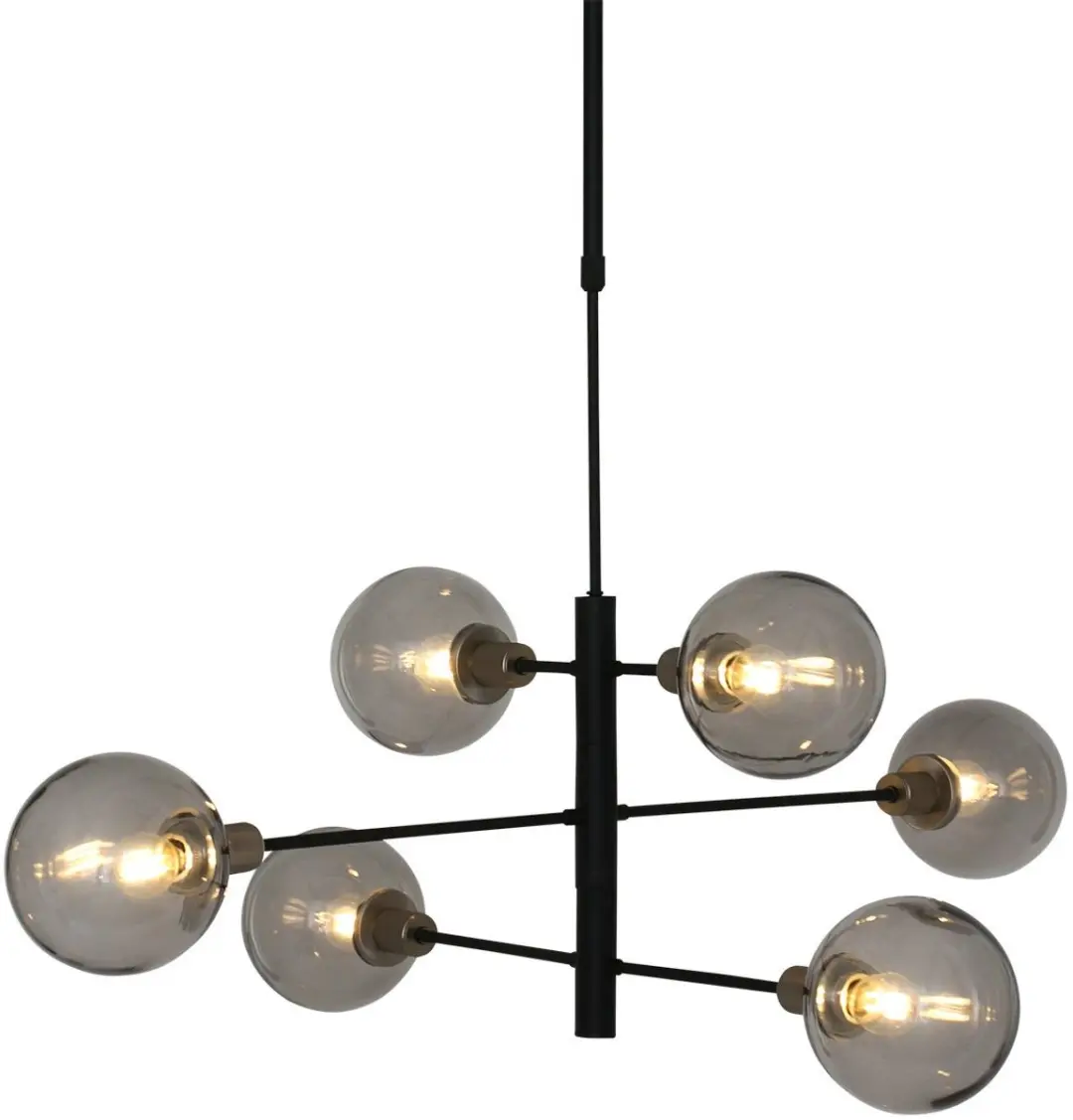 Steinhauer Constellation 2709ZW Hanglamp - 6 Lichtpunten - 105-135cm - Zwart