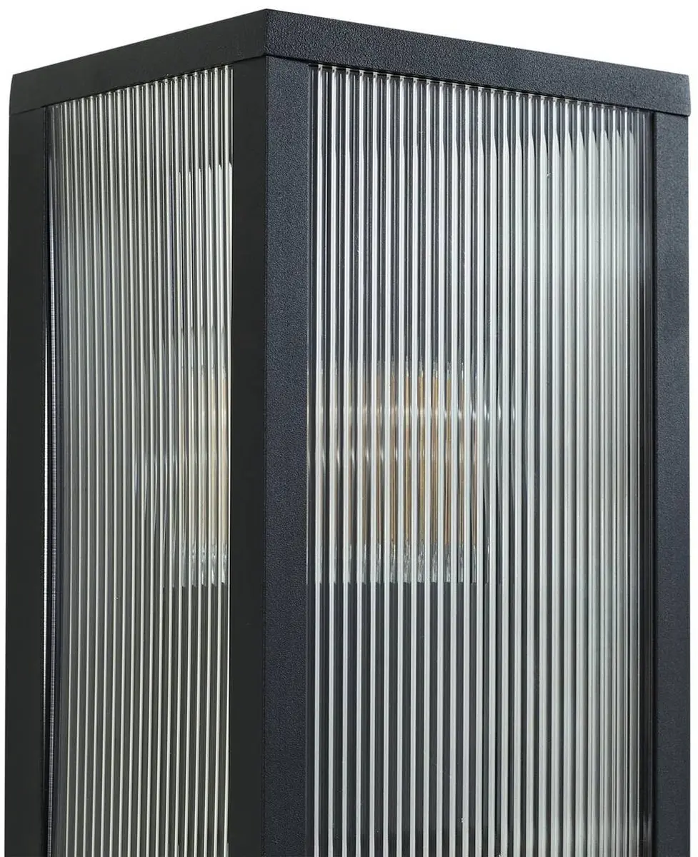 Lindby Wandlamp Buiten Aluminium 1 Licht E27 - Antraciet/Transparant