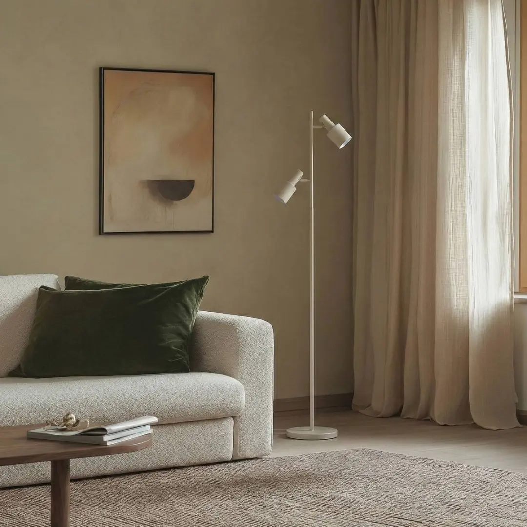 Lindby Vloerlamp 2-lichts IJzer 155cm - Beige