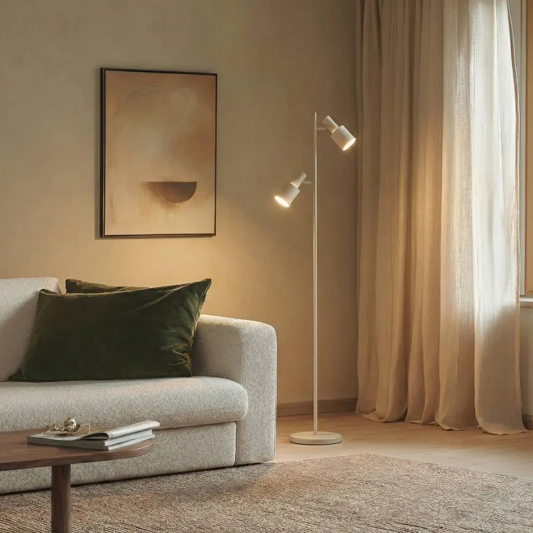 Lindby Vloerlamp 2-lichts IJzer 155cm - Beige