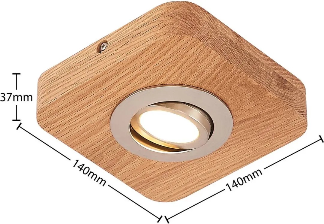 Lindby Plafondlamp Eikenhout 1 Licht - 4.2W