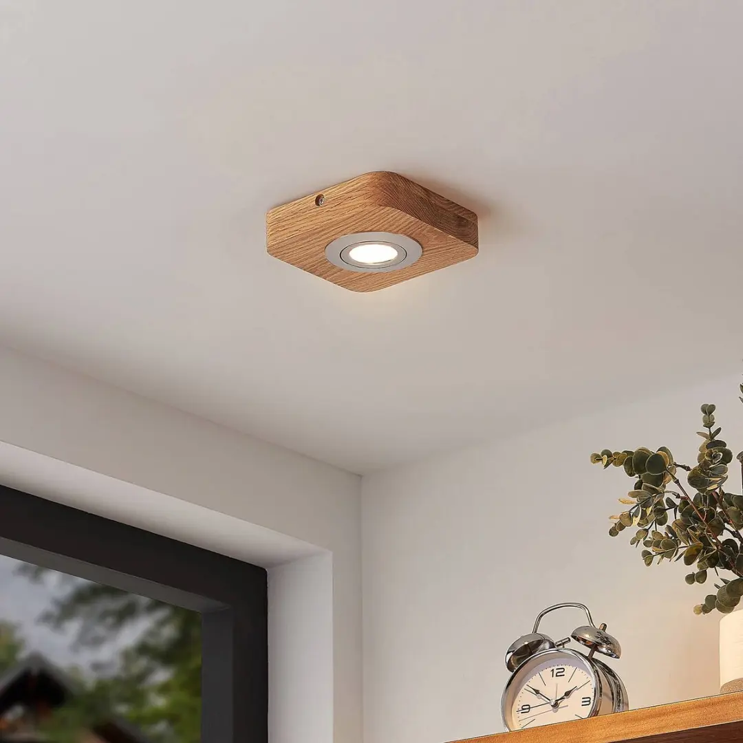 Lindby Plafondlamp Eikenhout 1 Licht - 4.2W - afbeelding 6 van 6