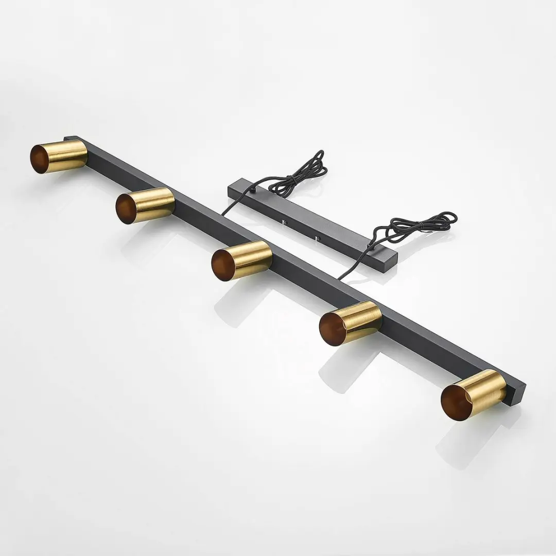 Lindby Hanglamp 5-lichten Messing/Zwart - GU10