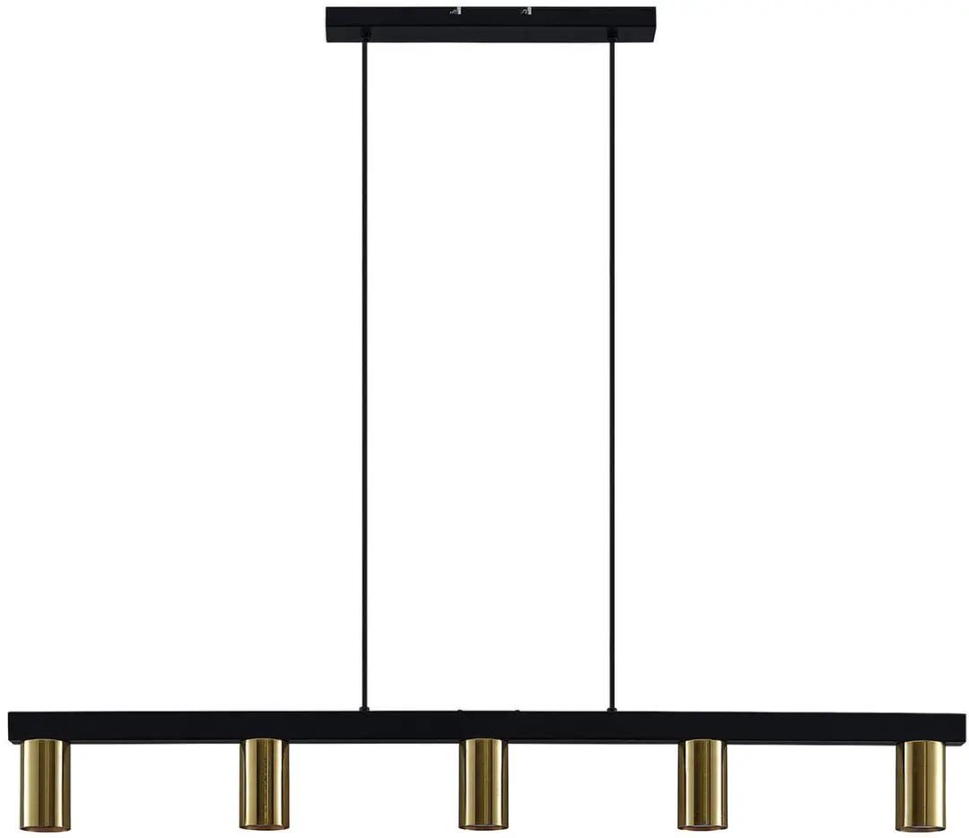 Lindby Hanglamp 5-lichten Messing/Zwart