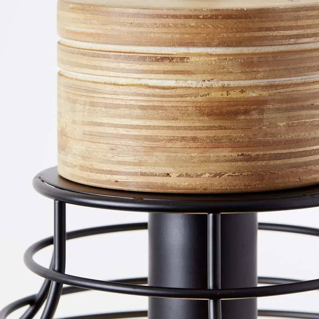 Brilliant Avia Hanglamp E27 - 52W - Zwart/Hout