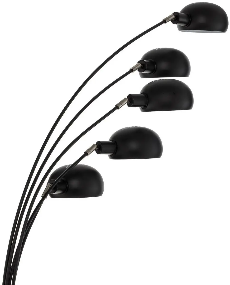 Lindby Vloerlamp 5-lichts E14 - 198cm - Mat zwart/mat nikkel