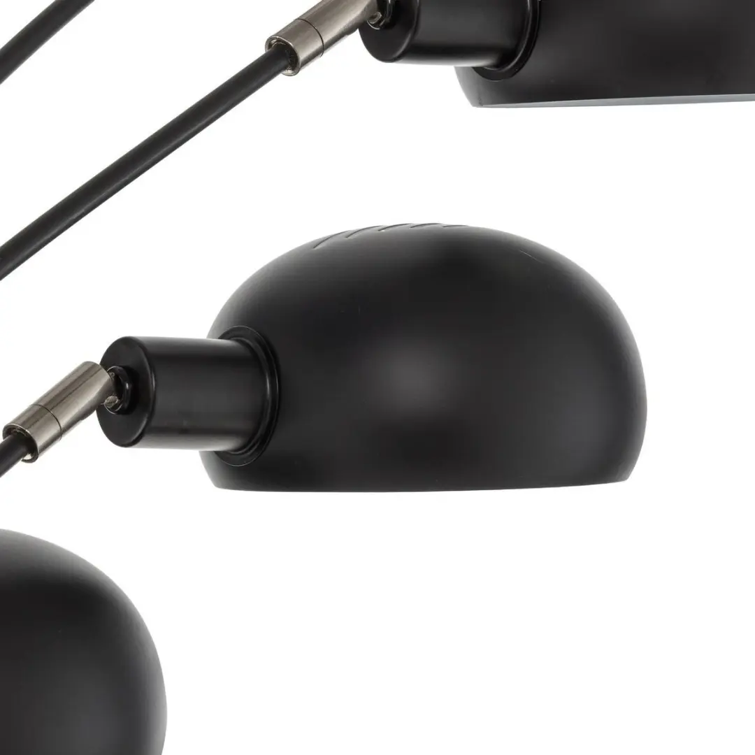 Lindby Vloerlamp 5-lichts E14 - 198cm - Mat zwart/mat nikkel