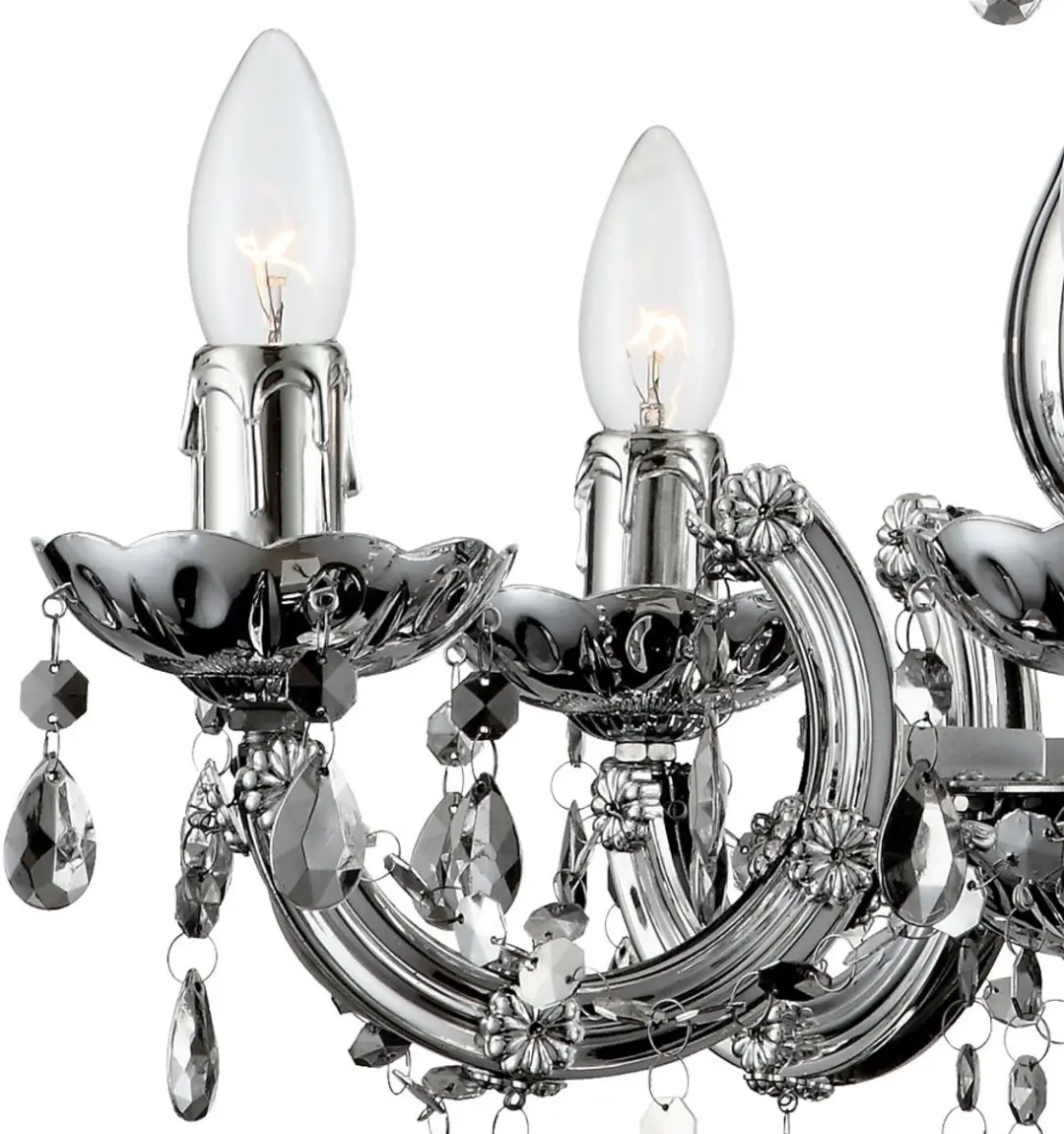 Globo Kroonluchter 5-lichts - 5x E14 - 44x128cm - Zilver