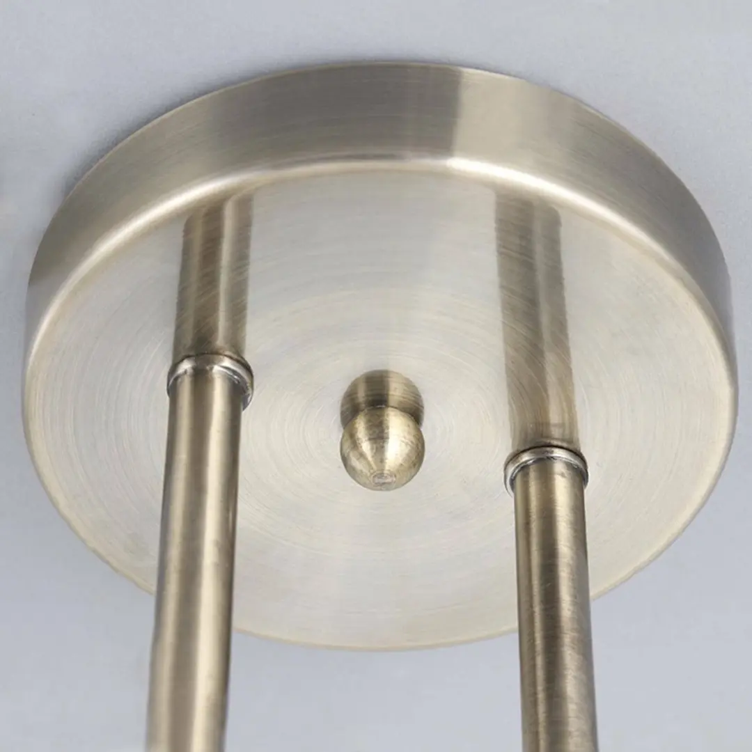 Lindby Plafondlamp 4-Lichts Glas Metaal - Wit/Antiek Messing