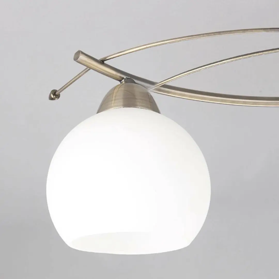 Lindby Plafondlamp 4-Lichts Glas Metaal - Wit/Antiek Messing
