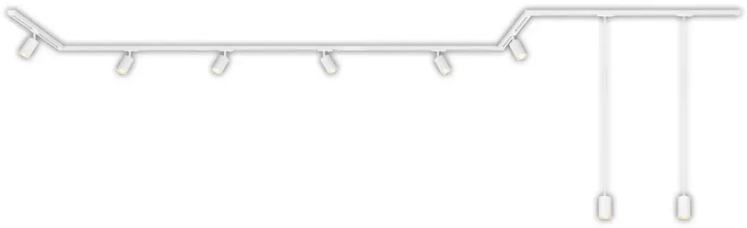 Briloner Railverlichting Set 525cm - 8x GU10 Opbouwspots/Wit