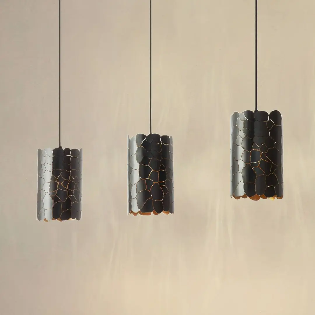 Lindby Hanglamp 3-lichts Metaal Zwart/Goud - E27