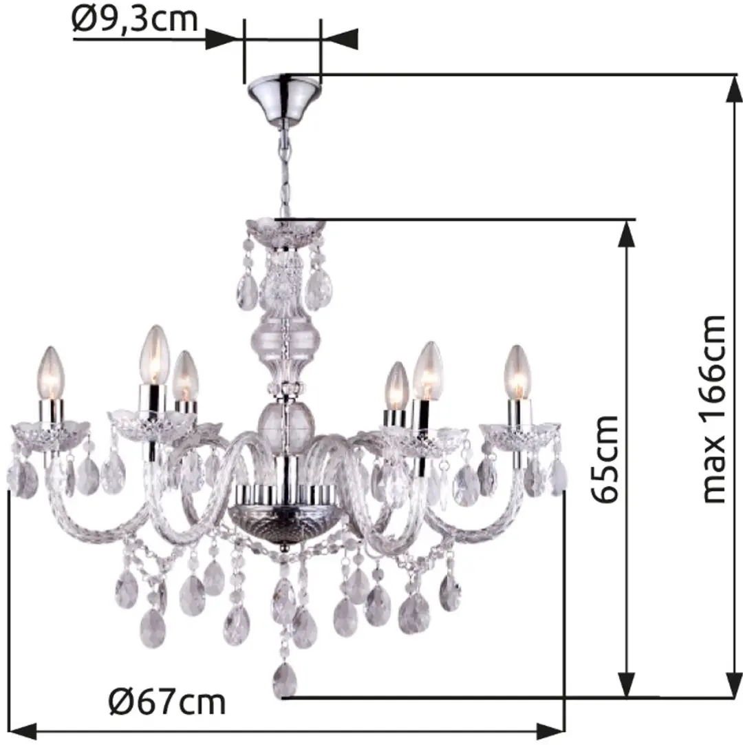 Globo Cuimbra LED Kroonluchter 67cm - Transparant