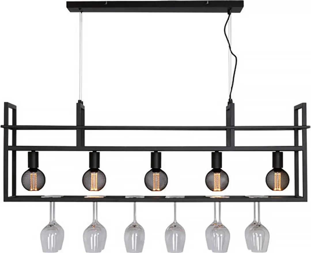 Freelight Barista Hanglamp 5 Lichts - 120cm - Zwart