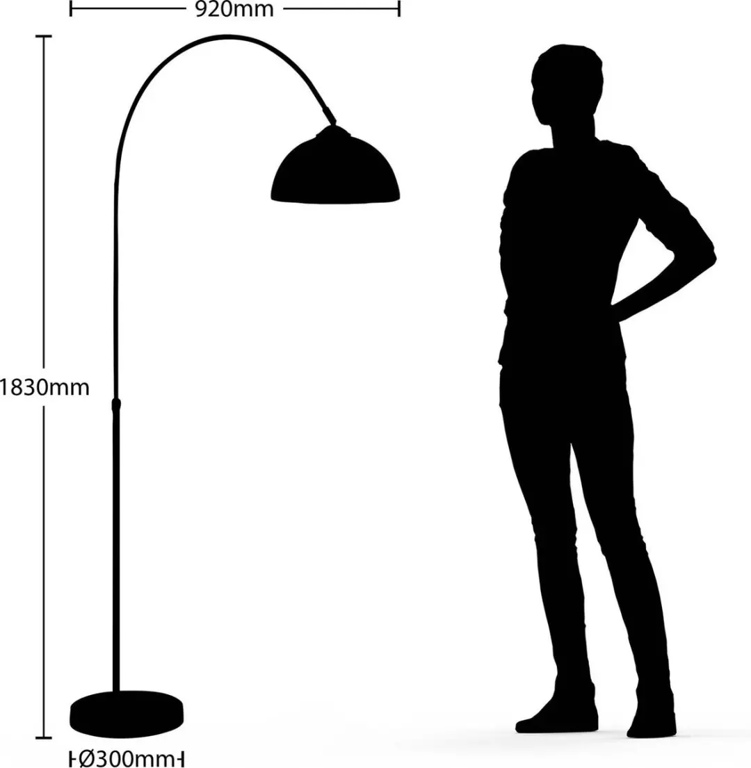 Lindby Booglamp 183cm - IJzer - E27 - Koper