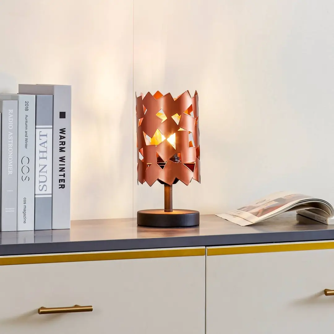 Lucande Tafellamp 1 Licht - Koper - H25cm