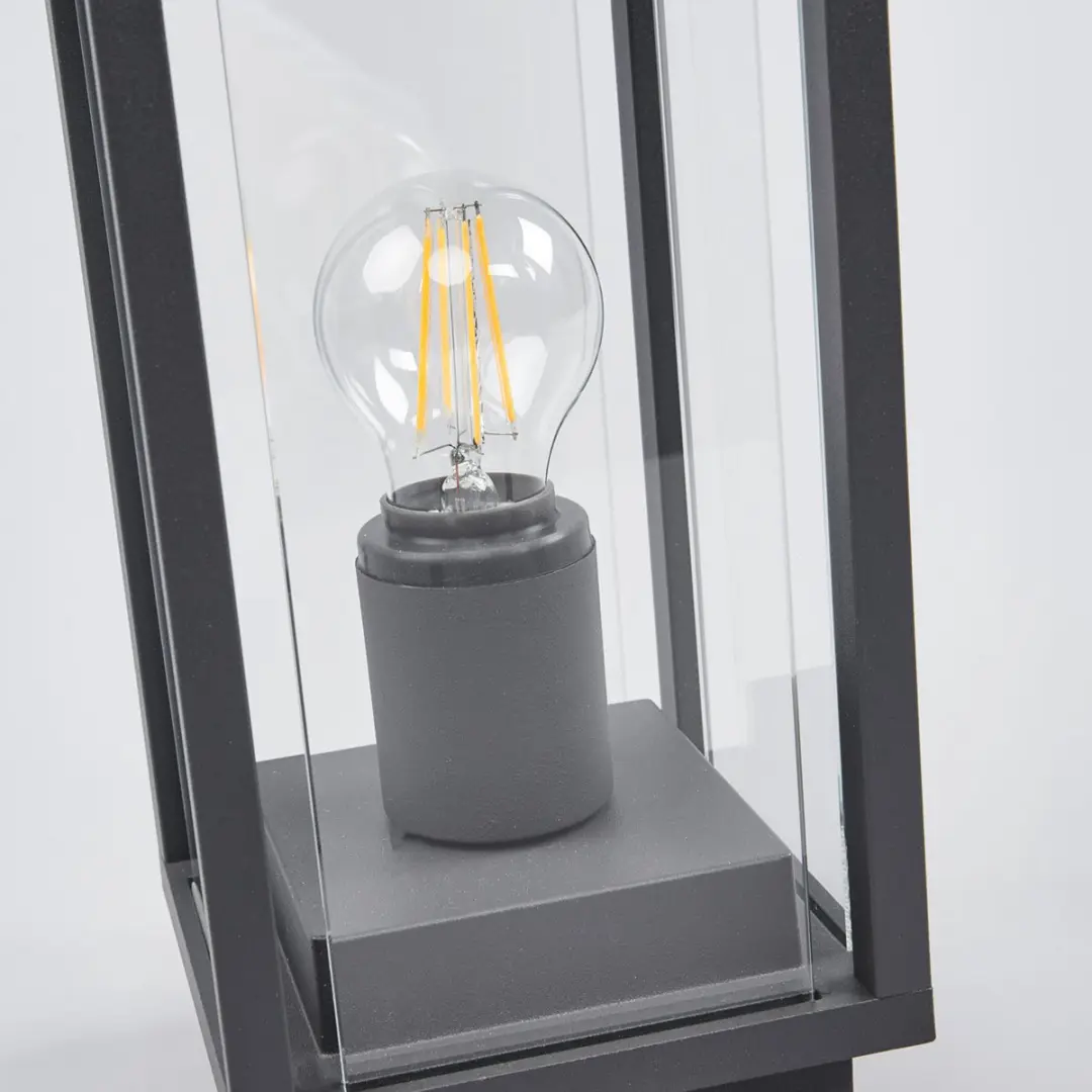 Lucande Sokkellamp Aluminium Glas 35cm E27 Antraciet