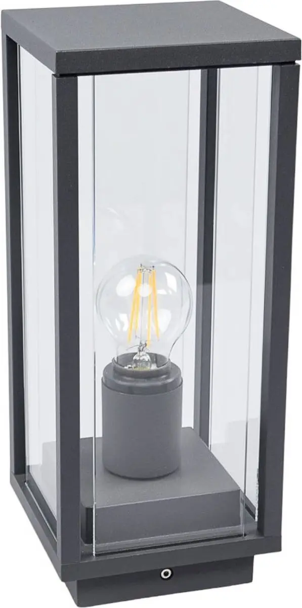 Lucande Sokkellamp Aluminium Glas 35cm E27 Antraciet