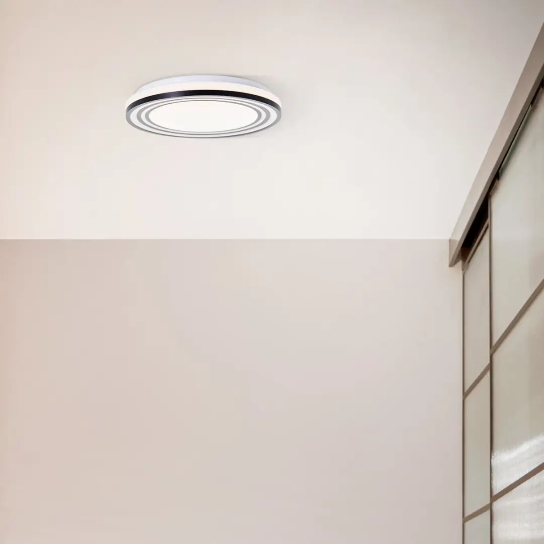 Brilliant Kobana Plafondlamp LED 24W - 34cm - Zwart/Wit