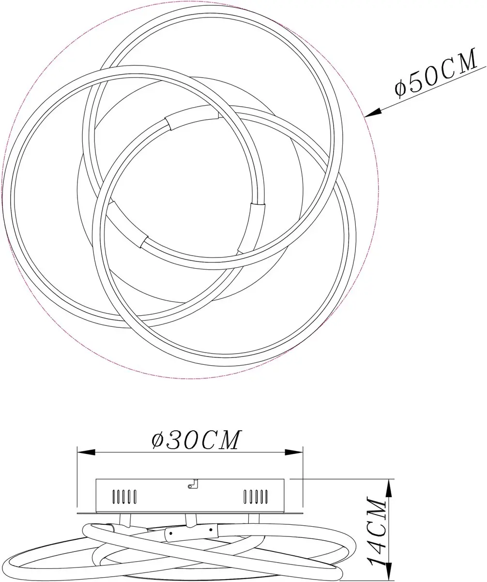 Globo Barna Plafondlamp Ø50cm - Goud - LED 67828-30G
