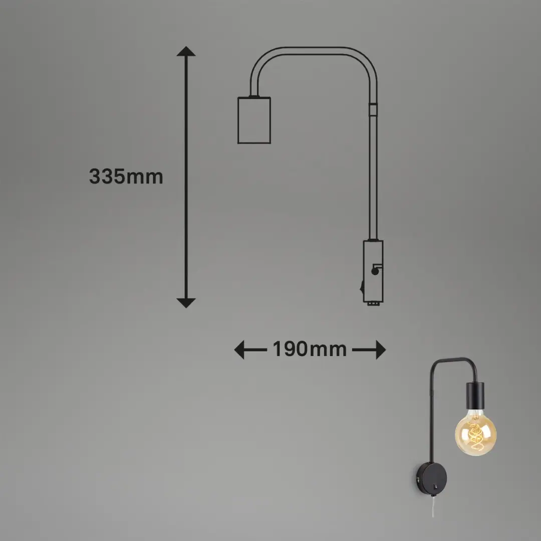 Briloner ALVA Bedlamp - 10W - Zwart