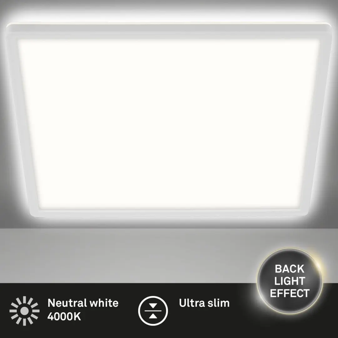 Briloner SLIM Plafondlamp 22W - 42x42cm Wit