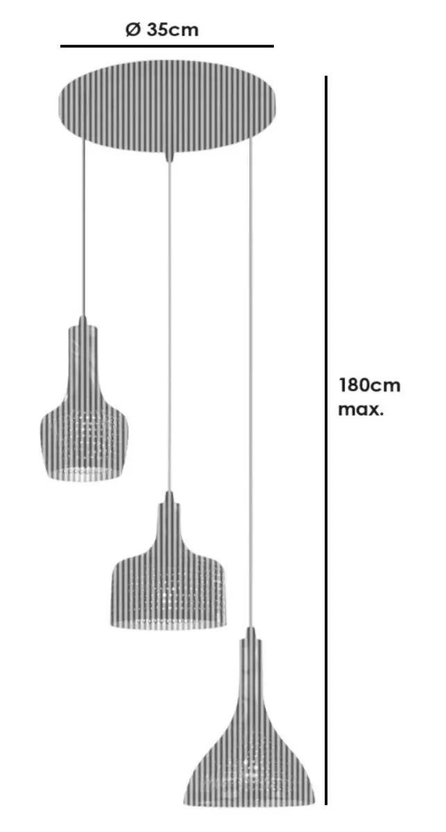 Freelight Fueco 3 Hanglamp Ø35cm - 5 Lichtpunten - Bruin/Zwart
