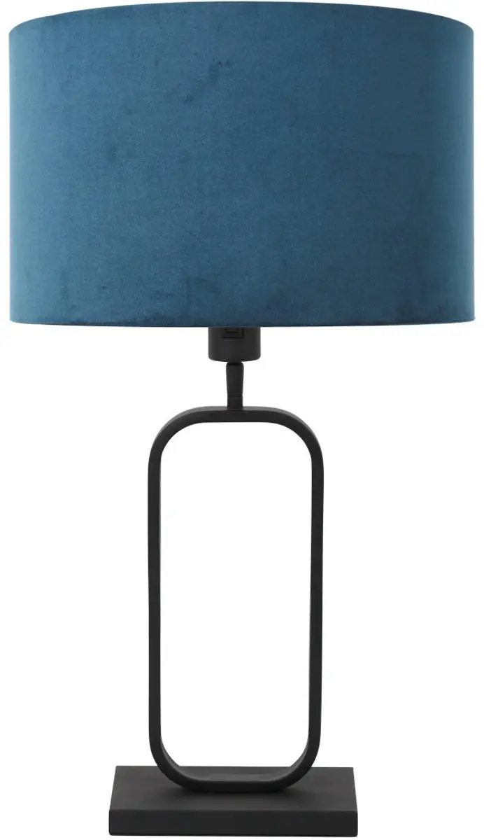 Steinhauer Tafellamp 4812ZW - Blauwe velours kap - 47cm